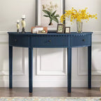 Console Table with 3 Drawers, Elegant Console Table, Sturdy Stable Entryway Sofa Table with Vertical Stripe Drawer Fronts