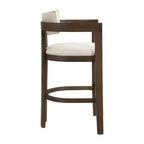 Christopher Knight Home Peyton Rubberwood Upholstered Bar Stool with Curved Open Back (Set of 2)