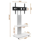 TV Stand for 32-75 TVs, Adjustable Height Mobile TV Cart with Drawer and Wheels for Living Room, Bedroom, Offices -ModernLuxe