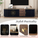 70.8 Modern Minimalist TV Stand for TVs up to 80 Inches, Entertainment Center with 3 Drawers and 1 Shelf Metal Handles
