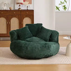 Bean Bag Sofa for Adults Kids, Oversized Corduroy Bean Bag Chair with 3 Pillows & Armrest for Living Room Bedroom - ModernLuxe