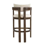 Christopher Knight Home Peyton Rubberwood Upholstered Bar Stool with Curved Open Back (Set of 2)