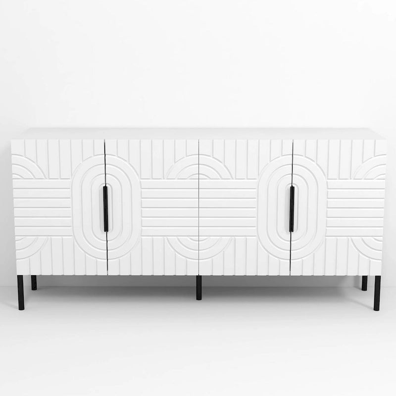 Chic Elegance 63-Inch White TV Stand - Fits Up to 65 TV - 63 in Width