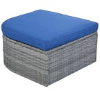 Outdoor Gray Wicker Daybed with Cushions and Retractable Canopy