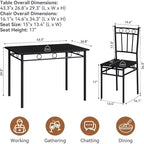 Dyonery Rectangular Dining Table Set for 4,5-Piece Kitchen Table and 4 Chairs,Dining Room Table Set,Space-Saving Kitchen Table Set for Small Space