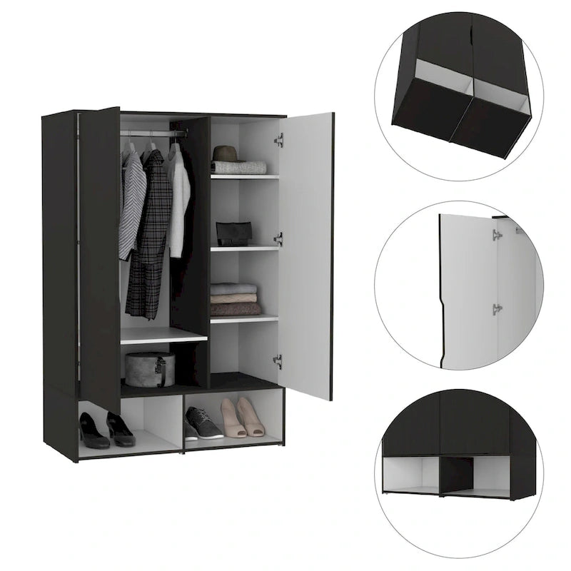 FM Furniture Rose Double Armoire with Hanging Rod