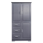 Tall and Wide Storage Cabinet with Doors for Bathroom, Three Drawers