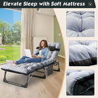 DoCred Upgraded Thicked Folding Camping Cot with Thicked Mattress