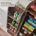 71 Tall Arched Kitchen Pantry, Modern Storage Cabinet with 3 Adjustable Shelves, 6 Door Shelves, for Kitchen, Living Room