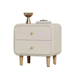 Modern Small Wood 2 Drawer Nightstand with Legs