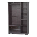 3-Door Wardrobe Armoire - White/Mocha/Java - Solid Wood