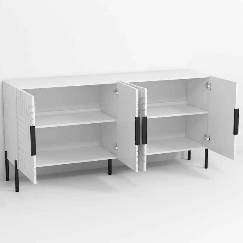Chic Elegance 63-Inch White TV Stand - Fits Up to 65 TV - 63 in Width