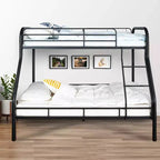 Full Metal Bunk Bed Low Height Safety Design with Guardrails, Angled Ladder and Underbed Storage