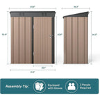Outdoor Storage Metal Shed Garden Tool Shed with Lockable Door for Patio Furniture and Tools