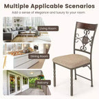 Costway Set of 2/4 Dining Room Chairs Armless Kitchen Chairs Set with Seat Cushion