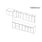 Kitchen Timeless Collection Gray & White Gloss Color Base Size 13Ft Wide - 157x24