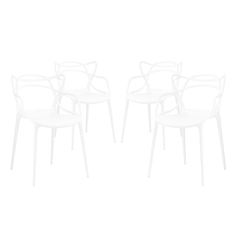 Entangled Plastic 4-piece Chair Set