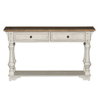 Morgan Creek Antique White Wire Brushed Tobacco Accents Sofa Table
