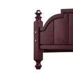 Vintage Queen Platform Bed Frame - Solid Pine, MDF Headboard, No Box Spring Needed