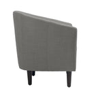 2 Set Modern Linen Barrel Accent Chairs Club Armchair
