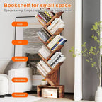8-Tier Tree-Shaped Bookshelf Rustic-Style Open Shelving Unit Ideal for Living Rooms, Bedrooms, and Offices