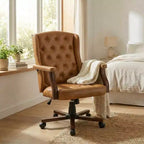 Executive Office Chair with Wingback Design and Swivel for Home Office