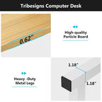 47 Inch Modern Computer Desk with Hutch and Bookshelf