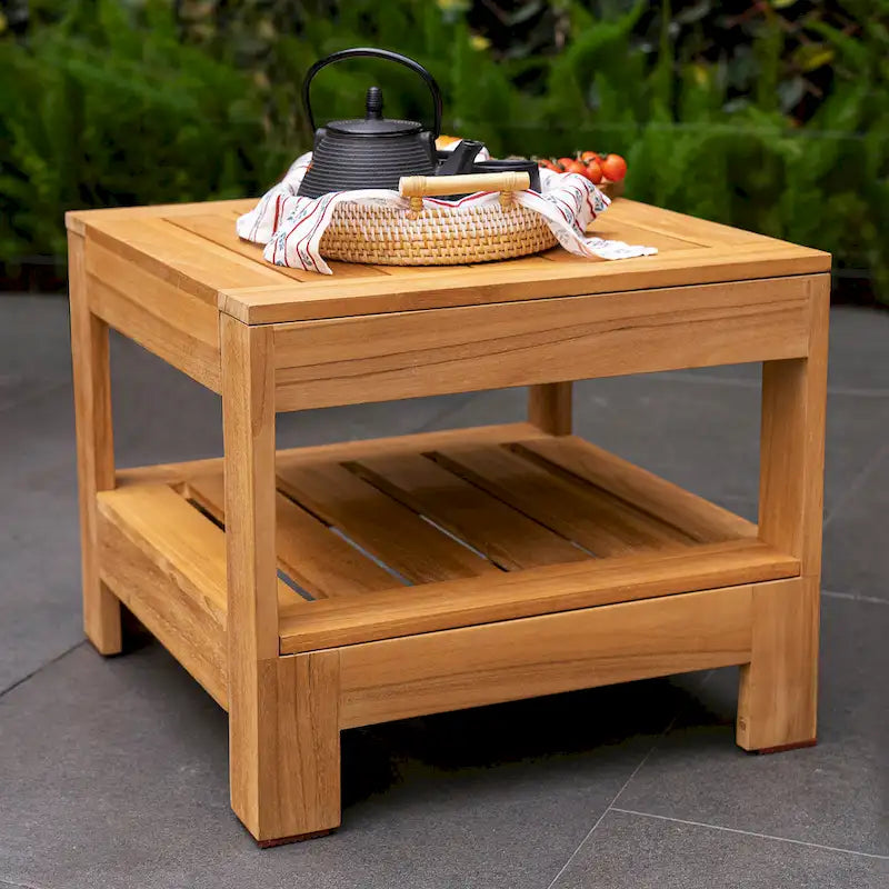 Cambridge Casual Logan 5-Piece Teak Patio Conversation Set with Sunbrella Cushion