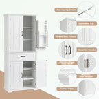 Bathroom Storage Cabinet with Doors and Drawer