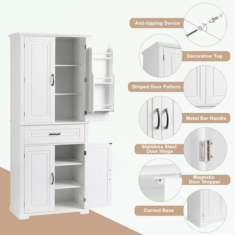 Bathroom Storage Cabinet with Doors and Drawer
