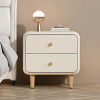 Modern Small Wood 2 Drawer Nightstand with Legs