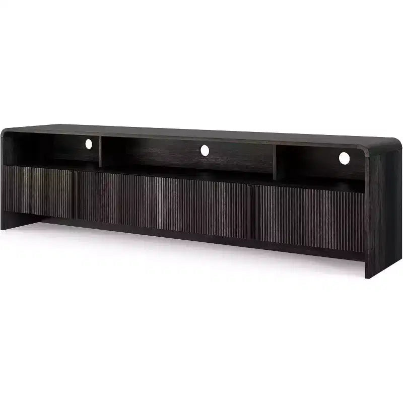 AMERLIFE 70 Modern TV Stand with Fluted Design & Storage Cabinets, for TVs up to 80, Wood Entertainment Center Media Console for Living Room