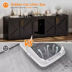 Cat Litter Box Enclosure, Large Cat Litter Cabinet, Double Enclosed Litter Box Furniture, Wooden Litter Box Cabinet, for Home, Living Room