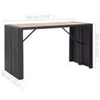 vidaXL Patio Bar Set 7 Piece Outdoor Bar Table and Chairs Poly Rattan Black