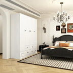 Wardrobe Armoire Closet 59W Large Freestanding Wardrobe Cabinet White