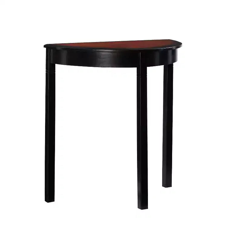 Black Cherry & Black Half-Moon Console Table, Single