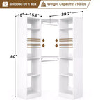 Besiost Corner Closet System with 12 Shelves