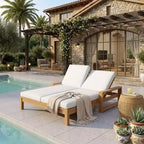 Polibi Double Outdoor Lounge Chair with 5-Position Adjustable Backrest