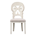 Farmhouse Reimagined Antique White 5 Piece Pedestal Table Set