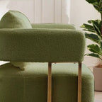 Set of 2 Modern Upholstered Accent Chairs with Gold Metal Legs for Living Room, Bedroom, or Office