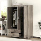 3-Door Wardrobe with 2 Drawers