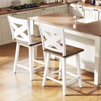 Costway 24 Swivel Barstools Set of 4 w/Backrest Large Seat Footrest for Kitchen Island