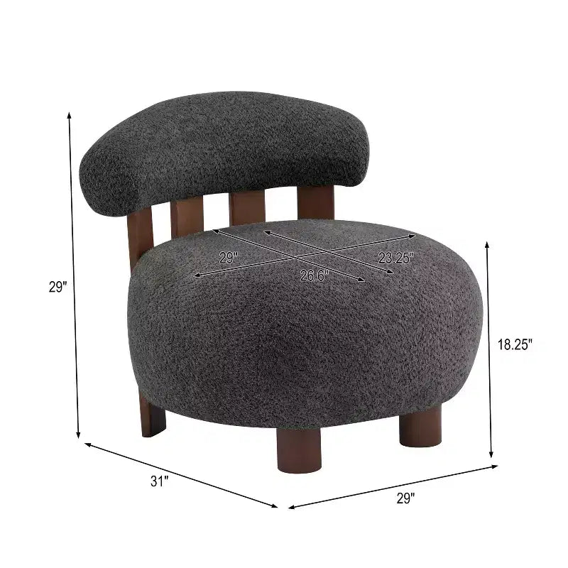 Christopher Knight Home Gareth Modern Wood Boucl Upholstered Accent Slipper Chair