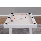 Norwalk Indoor/Outdoor 7ft Slate Pool Table 6-Seater Dining Set with 4 Benches & Accessories, White Finish