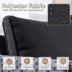Ovios Tampa 8pc Wicker Outdoor Patio Furniture Conversation Sofa Set with Swivel Chairs and Cushions