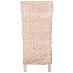 Set of 2 Natural Wicker Dining Chairs 19W x 22D x 41H, Boho Coastal Style