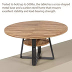 47 Round Dining Table for 4, Kitchen Dining Room Circle Dinner Pedestal Table, Space Saving Wood Kitchen & Dining Room Furniture
