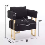 Set of 2 Modern Upholstered Accent Chairs with Gold Metal Legs for Living Room, Bedroom, or Office