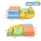 6-in-1 Climb Crawl Activity Play Set for Toddler Indoor Active Play Structure Climbing Crawling Toys Gym Equipment for Boys Girls Colorful