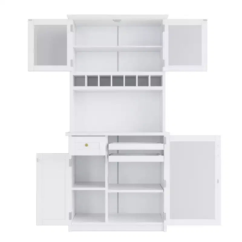 75 Tall Kitchen Pantry Cabinet with Glass Doors